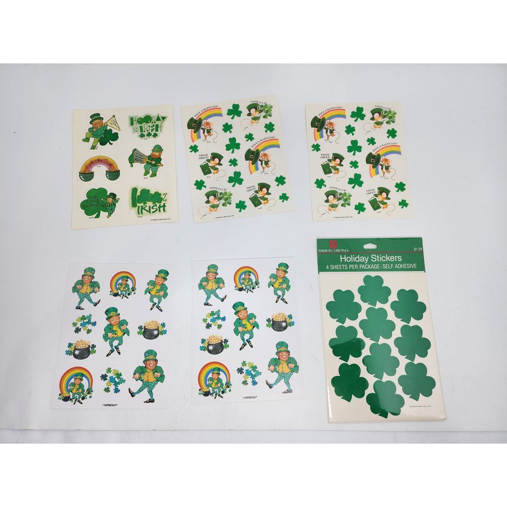 American Greetings St. Patricks Day‎ Green Shamrock Blarney Stickers  - 9 Sheets